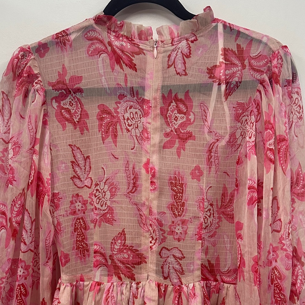 Indikah Floral Long Sleeve Dress - Pink s - Picture 8 of 8